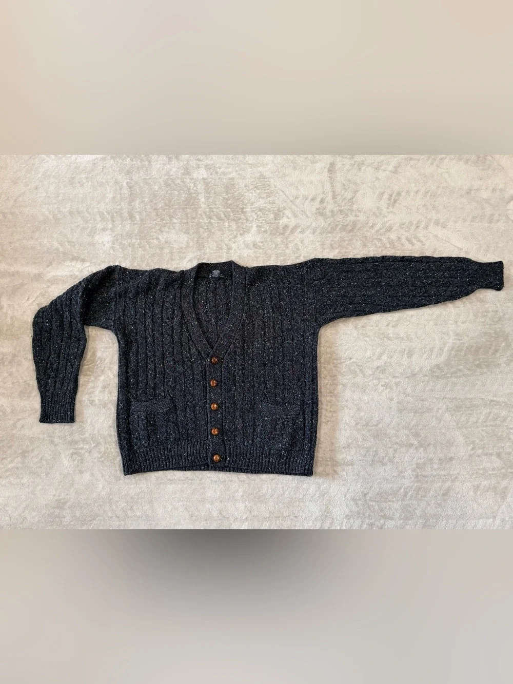 Vintage Limited Express Rainbow Confetti Cable Knit Cozy Grandmacore Cardigan M